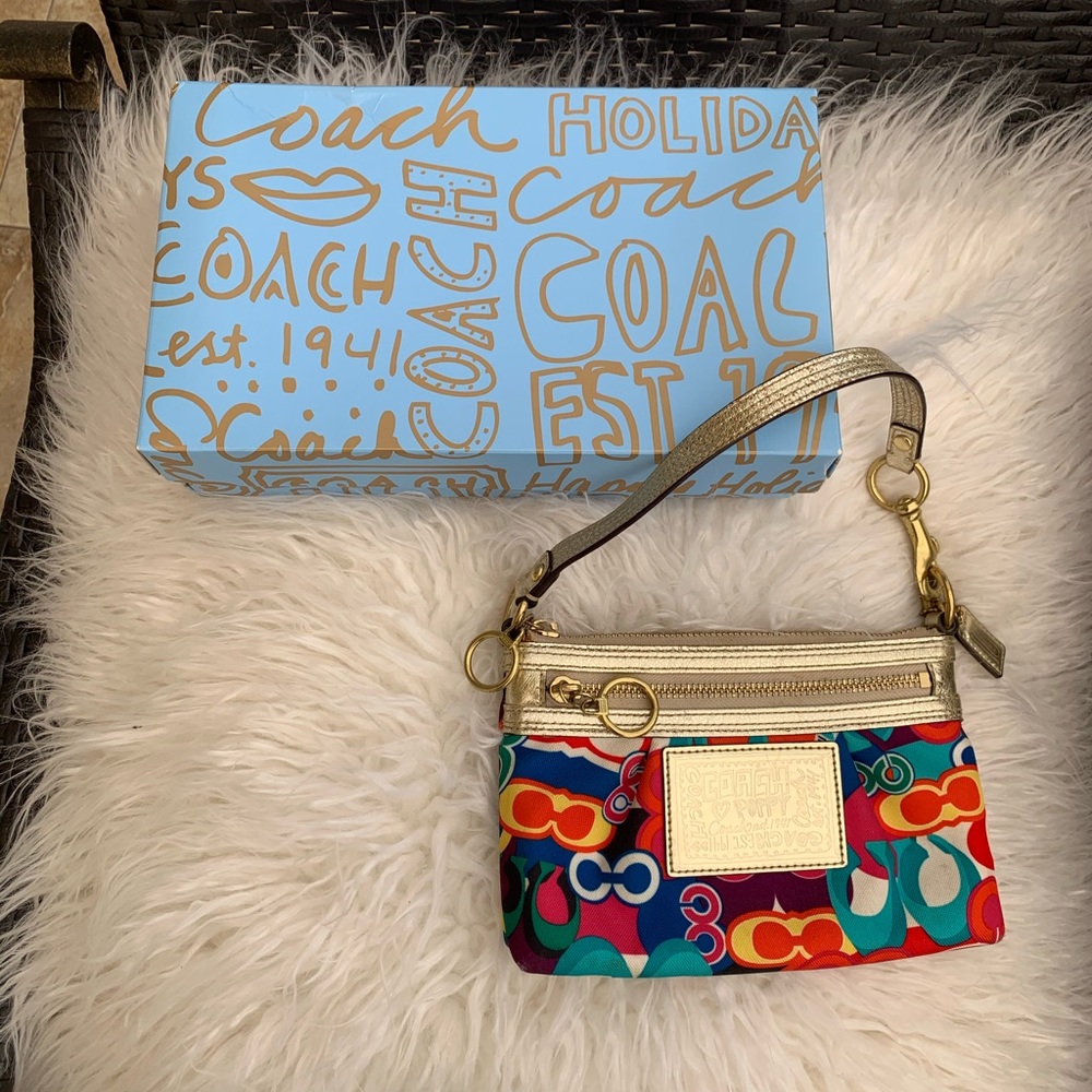Coach multi color small handbag